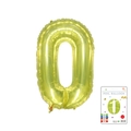 Golden number 0 foil balloon with metallic finish and branded retail card packaging - 40-inch Jelly Yellow 0 With Paper Card