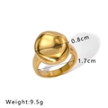 Chic 18K gold plated stainless steel ring with organic lava melt texture design - Lava Style (NB-R2023229)