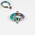 Rainbow captive bead ring in stainless steel with 5mm ball and 16mm inner diameter size - 5x16x8mm / Rainbow