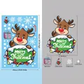 Weihnachts-Rentier-Fensteraufkleber Set mit Schneeflocken und Geschenkboxen, 20x30cm - BQ286