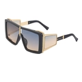 Steampunk sunglasses with black gold frames and gradient lenses from a 45-degree angle view - Green Yellow