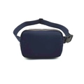 Waterproof navy blue nylon sports belt bag with adjustable strap and silver zipper - Dark Blue