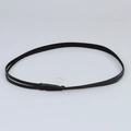 Double-layered black leather cord accessory with woven knot detail in retro style - 56-58cm / Black Double Wrap Knotted Slim Strap (AB15)