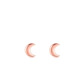 Elegant rose gold crescent moon stud earrings in S925 sterling silver with matte finish - Moon Style (RHE592R) / Rose Gold