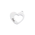 Polished silver heart pendant with Dad engraving for DIY jewelry accessories - Steel Color Dad