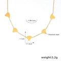 Collana con nappa a cuore irregolare in acciaio al titanio placcato oro 18k 38+5cm - Oro