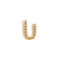 18K gold plated twisted letter U pendant with spiral minimalist metal texture - Gold - Letter U