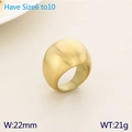 Goldener breiter Edelstahlring im Chunky-Stil mit gebürsteter Oberfläche, 22mm breit - Mattgold (KR111629-GC)