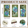 Tropisches Wandkunst-Set aus Holz mit Hibiskus- und Monstera-Motiven, 40x20cm Größe - Tropisches Pflanzen Dreiteiliges Set Stil (Y24Y51232_Q)