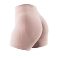 Seamless high-waisted yoga shorts in dusty rose with contouring scrunch butt detail - S / Pink