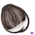 Deep brown air bangs hairpiece with sideburns shown on a clear mannequin head - With Sideburns - Brown/6A