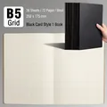 B5 Kraft notebook with black card cover and grid inner pages 250x175mm 36 sheets - Plaid / Black / B5 (250x175mm)