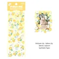 Adesivi floreali con giglio giallo in carta sintetica per scrapbooking da 59x182mm - Giglio Profumato - Giglio Giallo