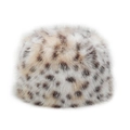 Makroaufnahme von dichtem Kunstpelz mit Leopardenmuster und dunkelbraunen Flecken - M(56-58cm) / Fischerhut