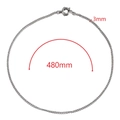 3mm silver stainless steel chain link necklace with 480mm length for jewelry making - Curb Chain / 3mm Curb Chain - Silver