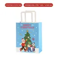 Sacchetto regalo di Natale in carta azzurra con disegni animati, misura 270x210x110mm - Tempo di Natale-Blu