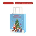 Bolsa de regalo de Navidad en papel azul claro con dibujos animados, 270x210x110mm - Tiempo de Navidad-Azul