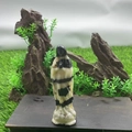 10cm natural black and white semi-precious stone hand-carved Virgin Mary statue - Zebra Stone