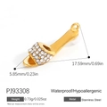18K gold plated stainless steel sandal charm with crystal inlay, waterproof and hypoallergenic - Rhinestone Sandal Pendant PJ93308