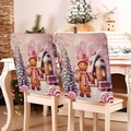 Pink gingerbread and candy house Christmas chair covers set for festive dining room decor - Pink and White Gingerbread Christmas Tree (YT05-17)