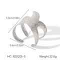 Dettaglio del bracciale a stella marina con misure di 5,3 cm e 5,9 cm - Stile di Design Stella Marina Argentata (HC-B20205-S)