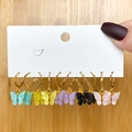 Butterfly 6 Pairs Set (Pearly Acrylic)(HS739-46)