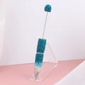 Penna con perline fai-da-te con strass sfumati turchesi e cristallo scintillante - Sfumatura Blu Pavone