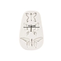 White silicone mold for three butterfly shapes with 4.5cm size measurement detail - Style 3 Long Oval Butterfly Mold / Gray