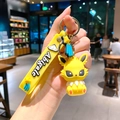 Yellow Jolteon silicone keychain with matching hand strap and gold metal clasp - B353-3 Reibu / Large