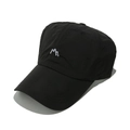 Detailed view of black quick-dry nylon baseball cap featuring mountain peak embroidery - M (56-58cm) / Black