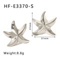 Dettaglio orecchini a stella marina argento con misure 31mm e peso di 8,8g indicati - Oro 18K / Argento(HF-E3370-S)