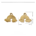 Technical drawing of a 19mm gold rainbow stainless steel pendant with size and weight details - VG394-Striped Rainbow (19x14mm)