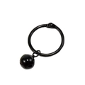 Porte-clés minimaliste en métal noir avec un petit grelot noir assorti pour accessoires - Noir