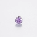 Orecchino singolo con zircone viola taglio rosa millennio da 6mm in acciaio al titanio - Pezzo Singolo / Violetto