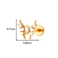 Goldener Schmetterling-Knorpelstecker mit Zirkonia und 0,88 cm Breitenangabe im Detail - Gold Schmetterling Stil (2614-1#金)
