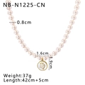 Collier en perles blanches avec pendentif signe astrologique Vierge plaqué or 18 carats - Vierge (NB-N1225-CN)