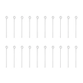 Set of 20 silver stainless steel eye pins for DIY jewelry making in a matrix layout - Eye Pins 0.6x15mm (200pcs/Bag)