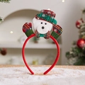 Roter Weihnachts-Haarreif mit Plüschbär und grünem Karohut für festliche Anlässe - Weihnachten Haarreif (Bär)