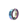 Rainbow plated titanium steel non-piercing ear clip earring for men and women - Single Plain / Multicolor