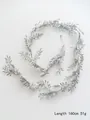 Glittery silver Christmas garland 160cm artificial leaf vine for holiday decor - Silver Glitter Leaf Style (Style C)