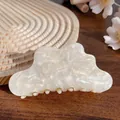 Elegant cream white marble pattern cloud hair claw clip in acetate for women's hairstyle - Creamy White