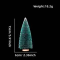 Miniature sisal Christmas tree with snow tips and wood base, height 15cm - No Packaging / 15CM Blue-Green