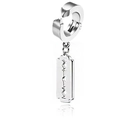 Silver retro punk hip-hop earring featuring a polished razor blade pendant on a hoop - Clip-on Earrings / Steel