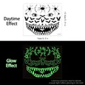 Luminous Halloween face tattoo sticker HY-010 featuring glowing teeth and bat patterns - Spooky Big Mouth (HY-010)