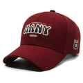 Classic burgundy baseball cap featuring detailed multi-layer embroidery and twill texture - Adjustable / Red