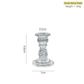 Small spiral clear glass candlestick holder with dimensions 7x9.8cm for home decor - Round Small Spiral / Clear