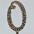 Elegant number 0 rhinestone headband variant featuring bright silver metal and clear crystals - Number 0 Topper / Silver