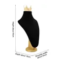 Black velvet bust jewelry display stand with gold base for necklaces and crowns - Crown Bust Model Large (Black Velvet)