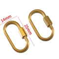 Golden oval screw clasp connector in stainless steel for jewelry making, 25mm x 14mm size - 03 Oval Hexagon Connector - Gold