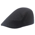 Casquette plate d'été en maille noire respirante pour homme avec un design structuré - 58cm / Noir